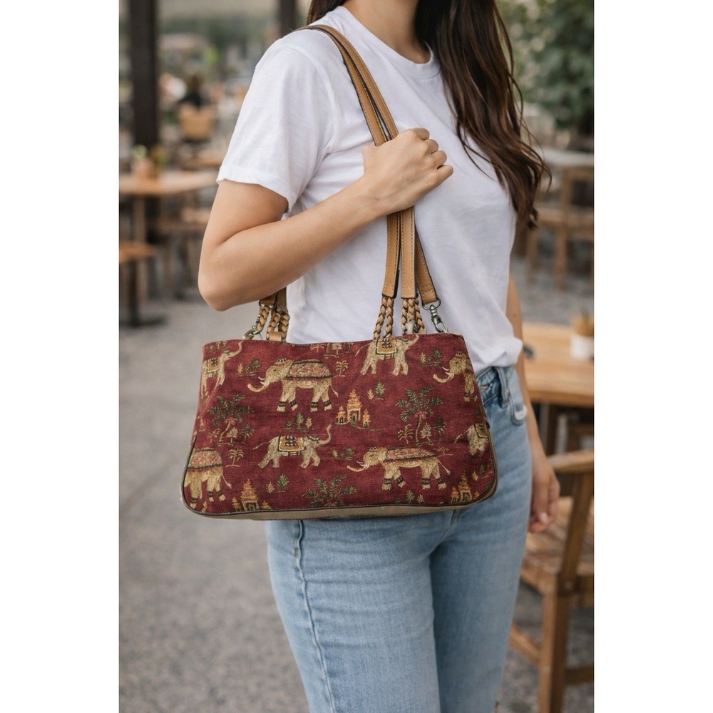 RELIC BY FOSSIL INDIA ELEPHANT PRINT SMALL HANDBAG PURSE Crossbody Or Handles